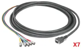 26-532-12 Extron Lot Of 7 New Syf Bncf/3 Vga To 5 Bnc Rgbhv Cable 3ft