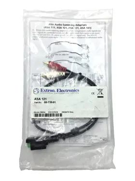 60-739-01 Extron Asa 121 Passive Audio Summing Adapter With Rca Inputs And Unbalanced Output