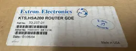 70-189-01 Extron Electronics Hsa 400 Router Guide P/n