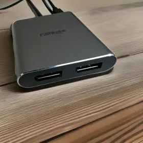 Yq-d2dp-sg Fairikabe Displayport To Dual Splitter Adapter 4k60hz For Monitor Disp