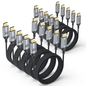 Femoro Fe117-24 10-pack 10ft Displayport 2.1 Cables 16k 60hz 8k 120hz 4k 240hz Gaming Dp Cord Fo