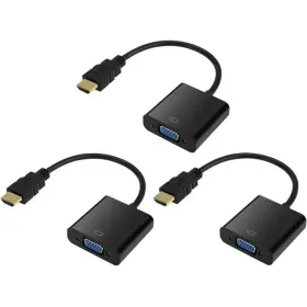 Flpower 744759033260 3-pk Gold-plated Hdmi Male To Vga Female Adapters Pc Monitor Projector Tv