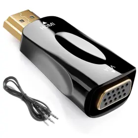 Flsazrx 762110201806 Hdmi To Vga Adapter Converter Mini 1080p Male Female Cord For Black