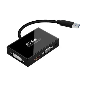 Kf083us Fly Kan Usb 3.0 To Hdmi-dvi-vga Video External Graphics Card Adapter For Multiple Mon