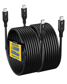 Q-tzx4-6ft-2p Foboiu Thunderbolt 4 Cable 6ft 1.8 Meter 2 Pack Usb C Display 40 Gbps Data T