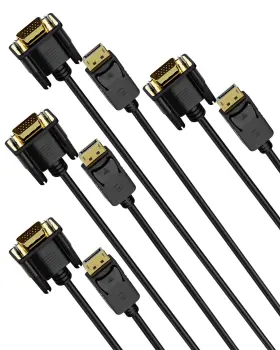 Qus-fob-vgab-ft-03-4p Foboiu Displayport To Vga Cable 3ft 4 Pack Display Port Dp Adapter Cord Conv
