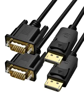 Qus-fob-vgab-ft-04-2p Foboiu Displayport To Vga Cable 4ft 2 Pack Display Port Dp Adapter Cord Conv