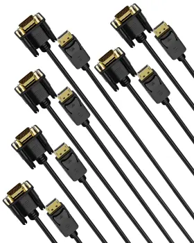 Qus-fob-vgab-ft-06-6p Foboiu Displayport To Vga Cable 6ft 6 Pack Display Port Dp Adapter Cord Conv