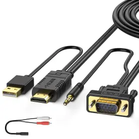 Vh-ua50 Foinnex Vga To Hdmi Cable 50ft/15m Old Pc New Tv/monitor Adapter With Aud