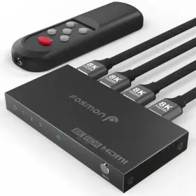 Hd8234fg Fosmon 8k Hdmi 2.1 Switch Switcher Splitter With Remote 5 In 1 Out 48gbps High Speed