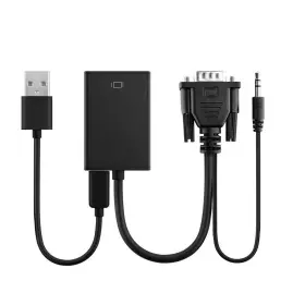 Fff-gpct942 Fresh Fab Finds Vga To Hdmi Converter Adapter 1080p With Usb 3.5mm Plug - Black