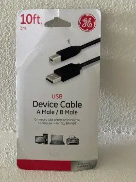 34502-ge Ge 34502 Device Cable Connects Usb Printer To Computer Model 10 Ft
