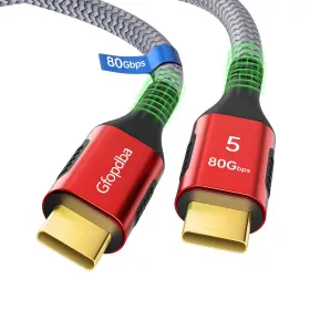 W993 Gfopdba 120gbps Bandwidth For Thunderbolt 5 Cable 6.6ft Support 80gbps Pd 240w 16k