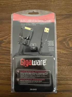 2600949 Gigaware 6ft Usb-a To Serial Cable 9 Pin Connector
