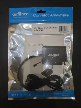 Mdpmst2dp Gofanco Mini Displayport Mst Hub To 2x Hdmi Multi Monitor Adapter/splitter