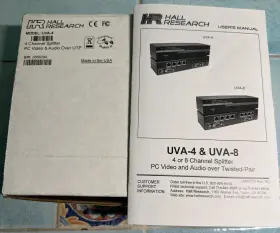 Hrt-uva4 Hall Research Genuine Technologies Uva-4 1x4 Vga Sender New Ships Free