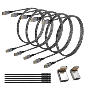 H-dp8k-5pk-10f Hifind Vesa Certified 8k Displayport 1.4 Cable 10 Ft/5 Pack 32.4gbps High-speed 8k6
