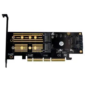 8.99823e Hlt 12 Dual M.2 Ssd Nvme M Key Or Sata B To Pci-e 3.0 X 4 Host Controller Ex