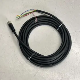 Ifm E12166 Electronic Gmbh Female Socket Cordset 8 Pole Connection 16.4ft Black