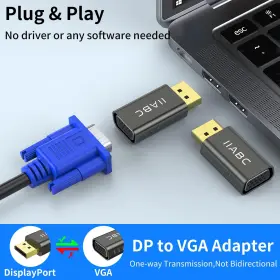 Iiabc 445004140124 Displayport To Vga Adapter 1080p Converter Display Port Dp Male #2