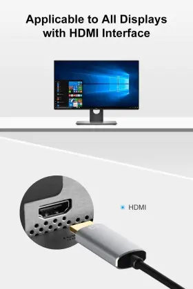 Tch1002 Inateck Type C To Hdmi Cable 1.8m Usb Adapter 4k 60hz Aluminium Split And Extend