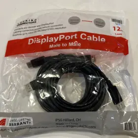 Mc401497 Inland Displayport Male To Cable 12 Ft. - Black Lot Of 2