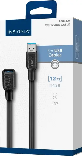 Ns-pc3a3a12 Insignia Insignia- 12ft Usb 3.0 A-male To A-female Extension Cable - Black