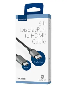 Ns-pcdphd626 Insignia Displayport To Hdmi Cable 6 Ft Black 4k Ultra Hd