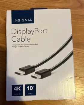 Ns-pdd1019 Insignia Displayport Cable 10ft 4k Ultra Hd Black