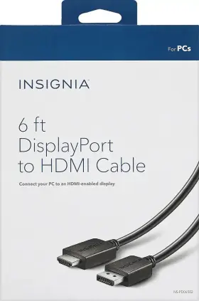 Ns-pd06502-c Insignia Nspd06502 6ft Displayport-to-hdmi Cable - Black