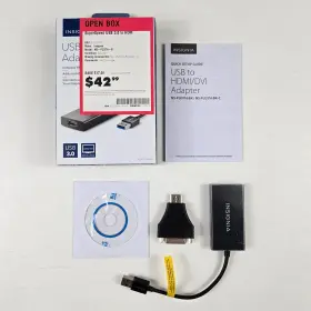 Ns-pu37h-bk Insignia Nspu37hbk Usb A 3.0 To Hdmi Adapter Dvi Black New Open Box