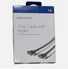 Ns-pv12531 Insignia Nspv12531 Vga Cable With Audio Black Cord 12 Inch Computer