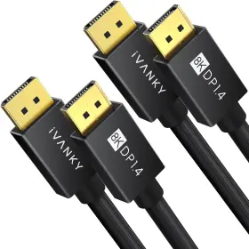 Vbc13 Ivanky 8k Displayport 1.4 Cable 2 Pack 6ft High Speed Dp 6.6 Feet Black