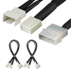 J&d 843798100817 4 Pin Molex To Fan Power Splitter Cable 2pack For Pwm Computer Case Co