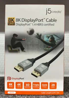 Hbr3 J5create 847626002762 Brand New J5 Create 8k Displayport Cable 1.4 Certified