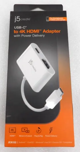 Jca152 J5create J5 Create Usb-c To 4k Hdmi Adapter With Power Delivery