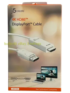 Jdc158 J5create J5 Create 4k Hdmi Displayport Cable 6 Ft