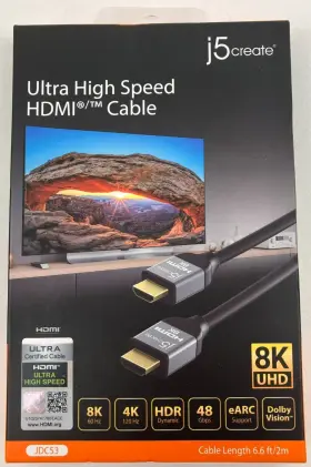 Jdc53 J5create J5 Create Ultra High Speed Hdmi Cable 8k Uhd 6.6 Ft / 2m