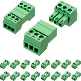 2edgk-3.81-3p Jandeccn 20pcs 3 Pin 3.81mm Pitch Diy Pcb Mount Screw Terminal Block Connector With 20