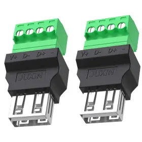 Jienk 662009583231 Usb 2.0 A Female To 4 Pin Screw Terminal Block Connector Portable Pluggable