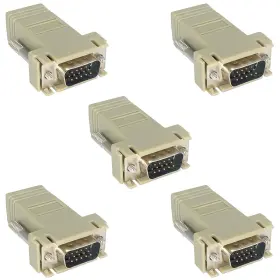 Jienk 759357403612 5pcs Vga Extender Over Ethernet Adapter Male 15pin To Rj45 Female Extend