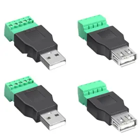 Jt417 Jienk 4pcs Usb 2.0 Type A Male/female To 5 Pin Screw Terminal Block Connector Porta
