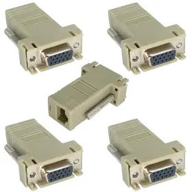 Jt609-611 Jienk 5pcs Vga Extender Over Ethernet Adapter Female 15pin To Rj45 Extende