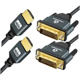 Hd-230-1.0m Jinglong 4k Hdmi To Dvi Cable 2pack Gold-plated And Braided 3.3ft 2-pack