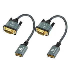 Hd-236-0.3m Jinglong Hdmi To Vga Adapter Cable 1ft 2pack Nylon Braided Female Male