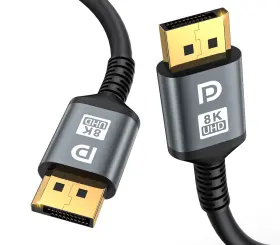 Ljl-ddp-2m Jojobnj 2-de 16k Displayport Cable 2.1 6.6ft Dp 2 Pack Grey