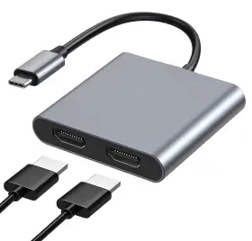 Juejuezi 756356862563 Usb C To Dual Hdmi Adapter Type Splitter With Displays 4k 60