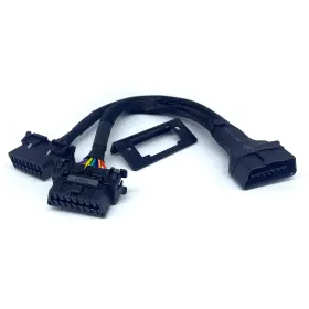 J-j1962y-cable Juta Obd2 Splitter Extension Cable Adapter 1 Male And 2 Females Pc Black