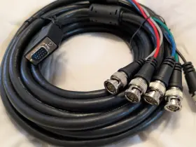 Pcm23230-25 K1cable 25ft Vga Cable Hd15 Male To 5 Bnc Super 5bnc Black