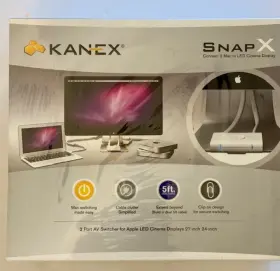 Kanex 814556014110 Snapx 2-port Av Switch For Apple Led Cinema 27 Inch And 24 Displays Sealed